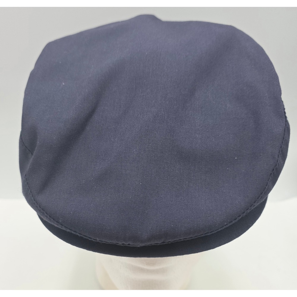 Vintage Union Made Flat Cap Mens Large Blue Snap Brim Made in USA Ivy Cabbie